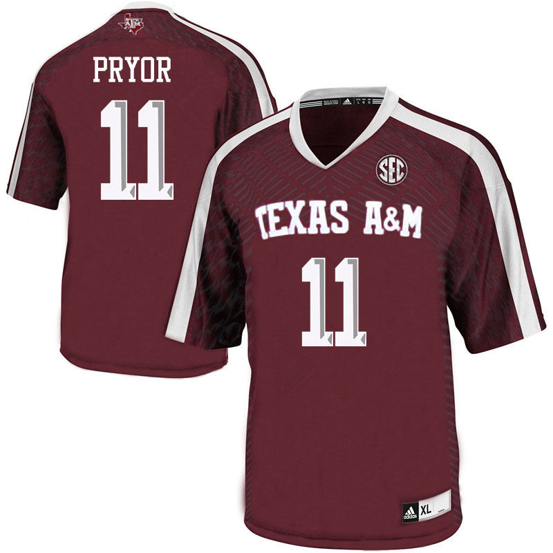 Men #11 Larry Pryor Texas A&M Aggies College Football Jerseys-Maroon - Click Image to Close